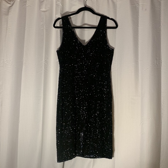 Vintage Beaded Black Dress - Picture 3 of 10